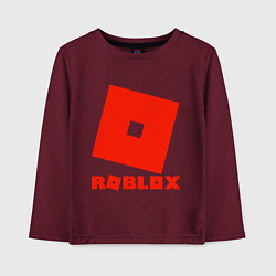 Лонгслив хлопковый детский Roblox Logo, цвет: меланж-бордовый