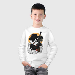Лонгслив хлопковый детский Гангстер Панда, цвет: белый — фото 2