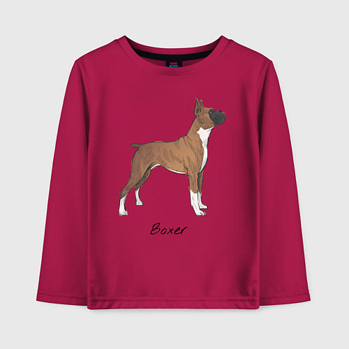 Детский лонгслив Немецкий Боксер / Маджента – фото 1