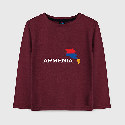 Детский лонгслив Армения / Меланж-бордовый – фото 1