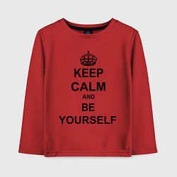 Лонгслив хлопковый детский Keep Calm & Be Yourself, цвет: красный