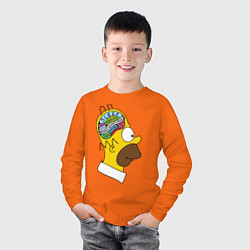 Лонгслив хлопковый детский Мозг Гомера, цвет: оранжевый — фото 2