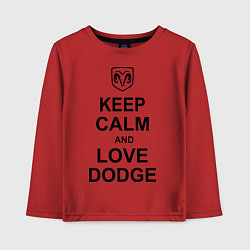 Лонгслив хлопковый детский Keep Calm & Love Dodge, цвет: красный