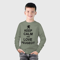 Лонгслив хлопковый детский Keep Calm & Love Peugeot, цвет: авокадо — фото 2