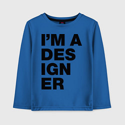 Лонгслив хлопковый детский I am a designer, цвет: синий