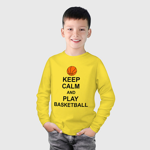Детский лонгслив Keep Calm & Play Basketball / Желтый – фото 3
