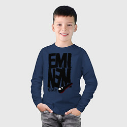 Лонгслив хлопковый детский Eminem recovery, цвет: тёмно-синий — фото 2