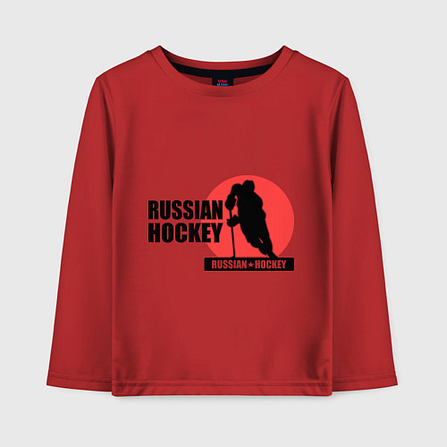 Детский лонгслив Russian hockey / Красный – фото 1