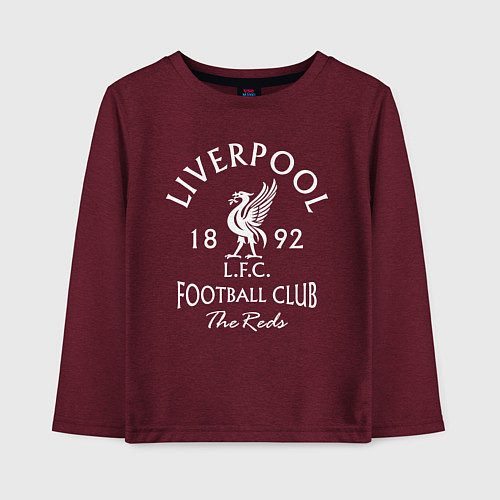 Детский лонгслив Liverpool: Football Club / Меланж-бордовый – фото 1