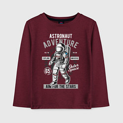 Лонгслив хлопковый детский Astronaut Adventure, цвет: меланж-бордовый