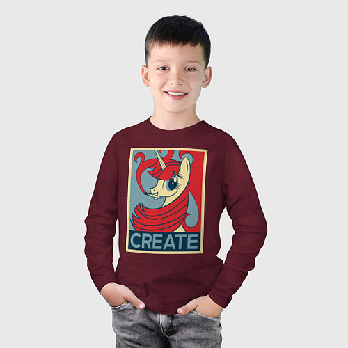 Детский лонгслив MLP: Create / Меланж-бордовый – фото 3
