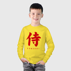 Лонгслив хлопковый детский Самурай, цвет: желтый — фото 2