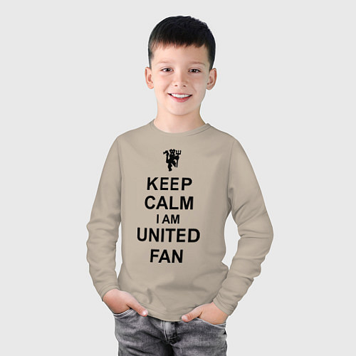 Детский лонгслив Keep Calm & United fan / Миндальный – фото 3