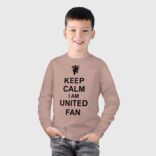 Детский лонгслив Keep Calm & United fan / Пыльно-розовый – фото 3