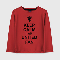 Лонгслив хлопковый детский Keep Calm & United fan, цвет: красный