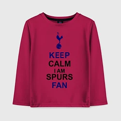 Лонгслив хлопковый детский Keep Calm & Spurs fan, цвет: маджента