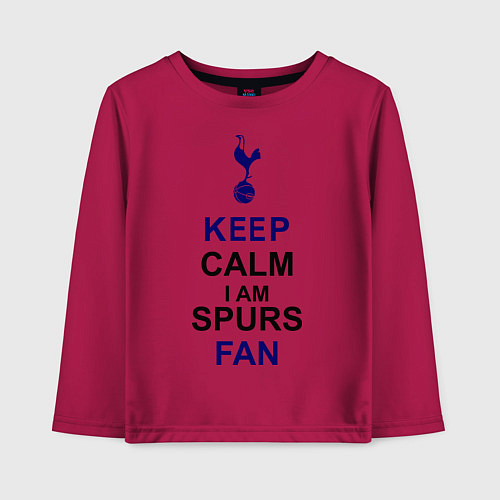 Детский лонгслив Keep Calm & Spurs fan / Маджента – фото 1