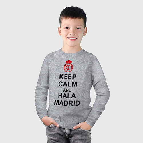 Детский лонгслив Keep Calm & Hala Madrid / Меланж – фото 3