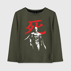 Лонгслив хлопковый детский Saitama Hero, цвет: меланж-хаки