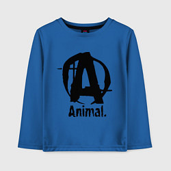 Лонгслив хлопковый детский Animal Logo, цвет: синий