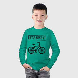 Лонгслив хлопковый детский Lets bike it, цвет: зеленый — фото 2