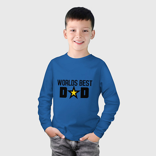 Детский лонгслив Worlds Best Dad / Синий – фото 3