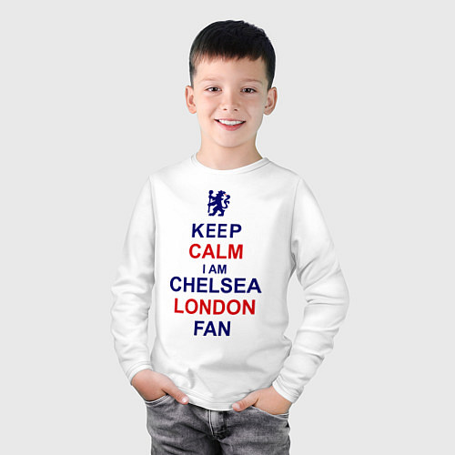 Детский лонгслив Keep Calm & Chelsea London fan / Белый – фото 3