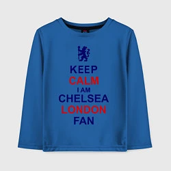 Лонгслив хлопковый детский Keep Calm & Chelsea London fan, цвет: синий