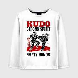 Лонгслив хлопковый детский Kudo: Strong Spirit, цвет: белый