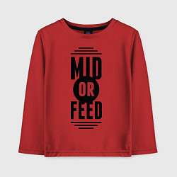 Лонгслив хлопковый детский Mid or feed, цвет: красный