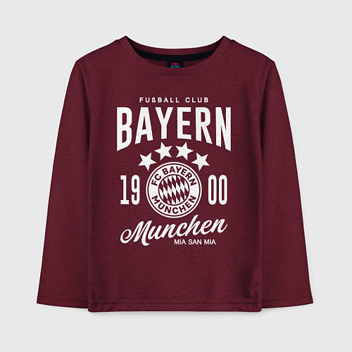 Детский лонгслив Bayern Munchen 1900 / Меланж-бордовый – фото 1