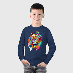 Лонгслив хлопковый детский Lion Art, цвет: тёмно-синий — фото 2