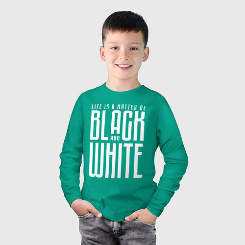 Детский лонгслив Juventus: Black & White / Зеленый – фото 3