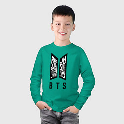Лонгслив хлопковый детский BTS Band, цвет: зеленый — фото 2