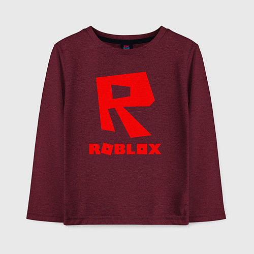Детский лонгслив ROBLOX / Меланж-бордовый – фото 1