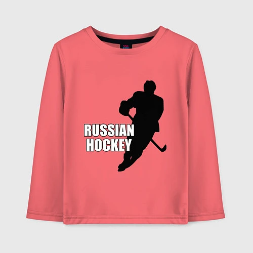 Детский лонгслив Russian Red Hockey / Коралловый – фото 1