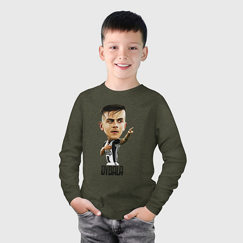 Детский лонгслив Dybala / Меланж-хаки – фото 3