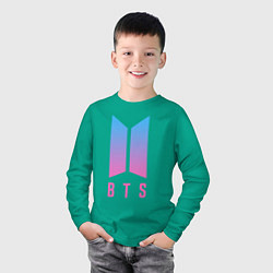 Лонгслив хлопковый детский BTS: Neon V, цвет: зеленый — фото 2