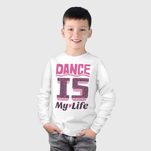 Детский лонгслив Dance is my life / Белый – фото 3