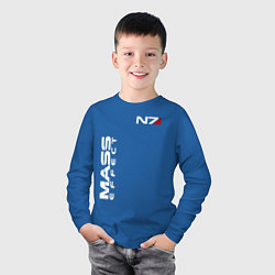 Лонгслив хлопковый детский MASS EFFECT N7, цвет: синий — фото 2