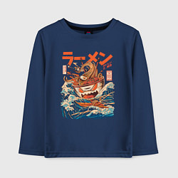 Лонгслив хлопковый детский Great Ramen: Kanagawa, цвет: тёмно-синий