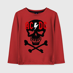 Лонгслив хлопковый детский AC/DC Skull, цвет: красный