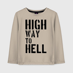 Лонгслив хлопковый детский High way to hell, цвет: миндальный