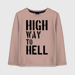 Лонгслив хлопковый детский High way to hell, цвет: пыльно-розовый