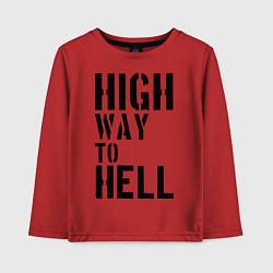 Лонгслив хлопковый детский High way to hell, цвет: красный