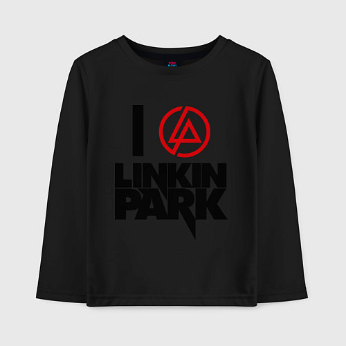 Детский лонгслив I love Linkin Park / Черный – фото 1