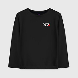 Лонгслив хлопковый детский Mass Effect N7, цвет: черный