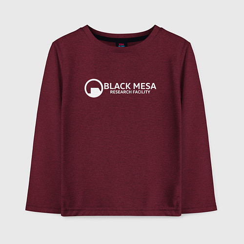 Детский лонгслив Black Mesa: Research Facility / Меланж-бордовый – фото 1