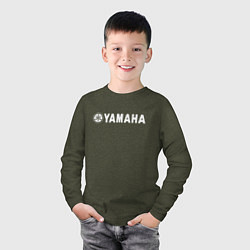 Лонгслив хлопковый детский YAMAHA, цвет: меланж-хаки — фото 2