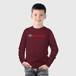 Лонгслив хлопковый детский TOYOTA, цвет: меланж-бордовый — фото 2